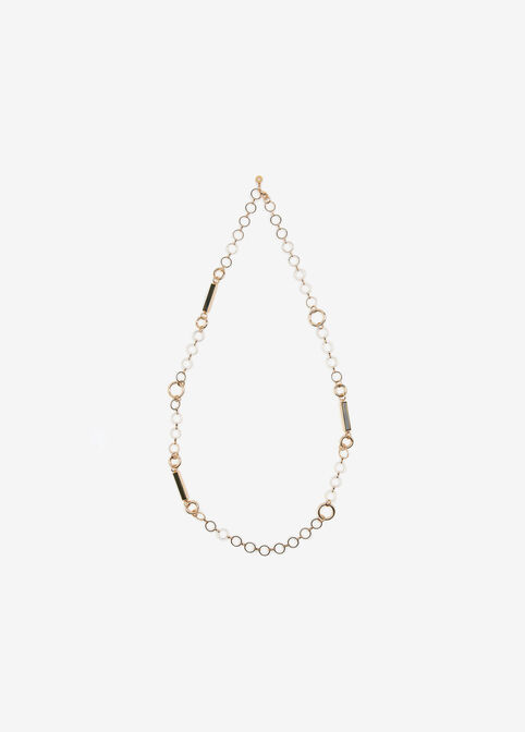 Ring And Bar Gold Tone Necklace, Gold image number 0