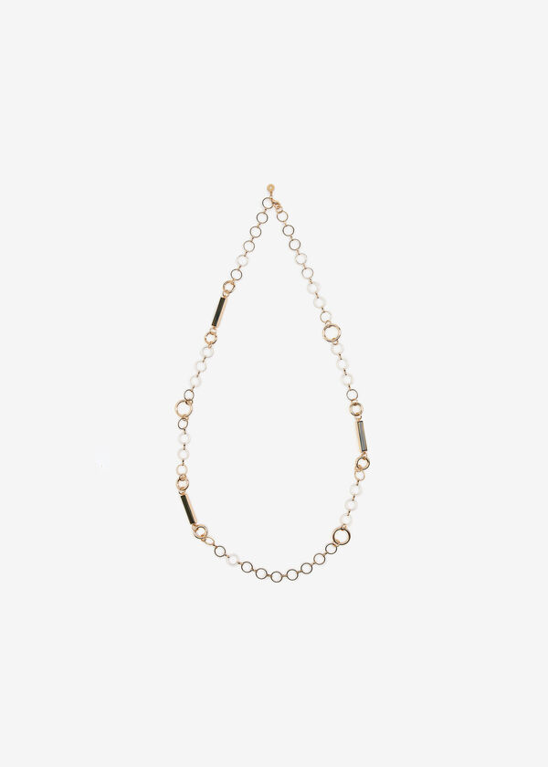 Ring And Bar Gold Tone Necklace, Gold image number 0