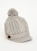 Grey Cable Knit Cabbie Hat, Grey image number 0