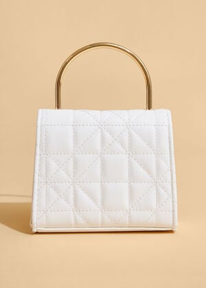 Bebe Kamila Quilted Mini Crossbody, White image number 1