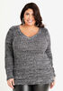 Flared Marled Sweater, Black Combo image number 0
