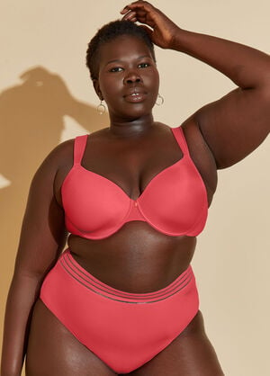 Micro Underwired T Shirt Bra, Red Hibiscus image number 0