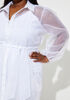 Layered Organza Shirtdress, White image number 2