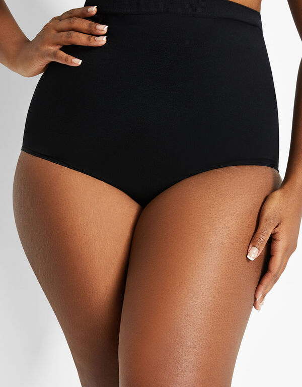 Seamless High Waist Shaping Brief, Black image number 0