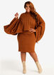 Plus Size Asymmetric Cape Cowl Neck Bodycon Mini Sweater Dress image number 0