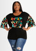 Sequin Alphabet Holiday Tee, Black image number 0