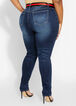 Belted Mid Rise Ankle Skinny Jean, Dk Rinse image number 1