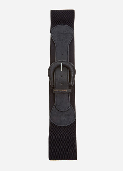 Adrienne Vittadini Leather Belt, Black image number 1