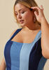Striped Chambray Maxi Dress, Denim image number 3