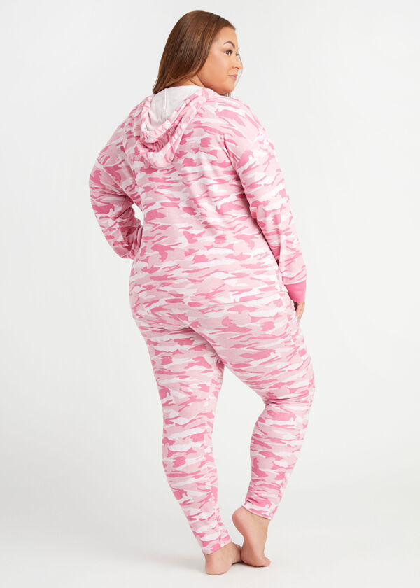 Kensie Camo Print Pajama Set, Pink image number 1