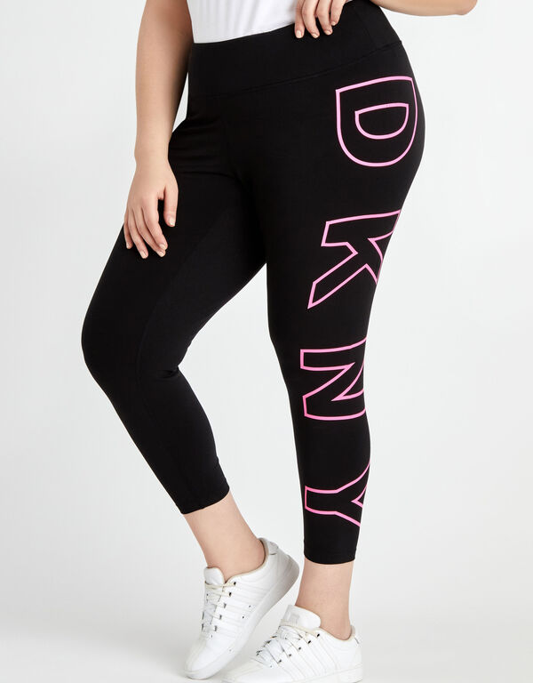 DKNY Sport Exploded Logo Legging, Bright Pink image number 0
