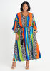 Embroidered Printed Maxi Dress, Multi image number 0