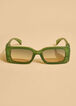 Rectangle Swirl Detail Sunglasses, Green image number 0