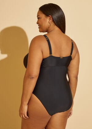 Simply Fit Cutout Swimsuit, Black image number 1