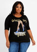 Walk By Faith Glitter Graphic Tee, Black image number 0