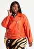 Plus Size Faux Leather Belted Crop Stretch Zip Jacket In Prints Colors image number 0