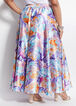 Belted Abstract Satin Maxi Skirt, Grapemist image number 1