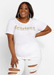 Glitter Fearless Graphic Tee, White image number 0