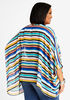 Striped Semi Sheer Poncho Blouse, Multi image number 1