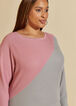 Ribbed Two Tone Sweater Dress, Foxglove image number 2