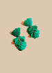 Flower Petal Dangle Earrings, Abundant Green image number 1