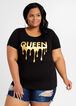 Queen Gold Drip Graphic Tee, Black image number 0