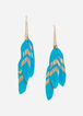 Feather & Chain Drop Earrings, Dusk Blue image number 0