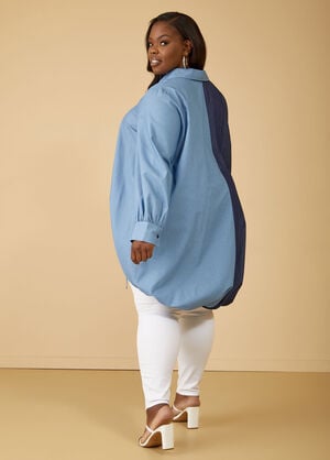 Two Tone Chambray Shirt, Denim image number 1