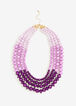 Layered Ombre Beaded Necklace, Acai image number 0