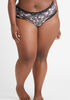 Lace Floral Print Cheeky Briefs, Black image number 1