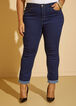 Ankle Cuff Mid Rise Skinny Jeans, Dk Rinse image number 3