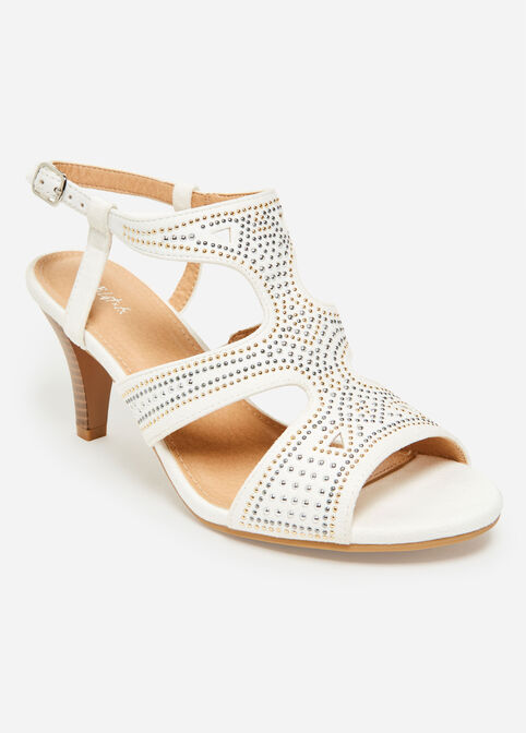 Sole Lift Wide Width Cutout Sandal, White image number 0