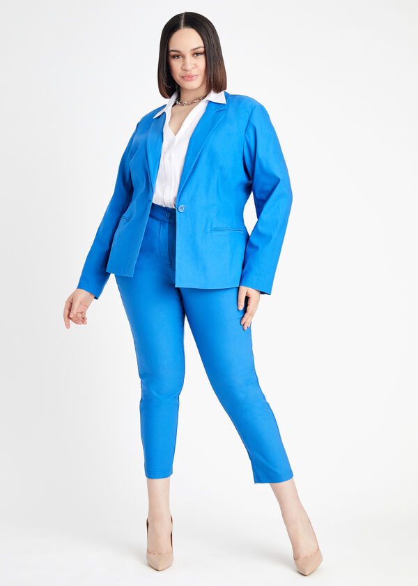 Blue Stretch Twill Ankle Pant, Blue image number 2