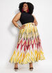 Belted Brushstroke Maxi Skirt, Raspberry Radiance image number 2