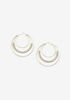 Silver Tone Triple Hoop Earrings, Silver image number 0