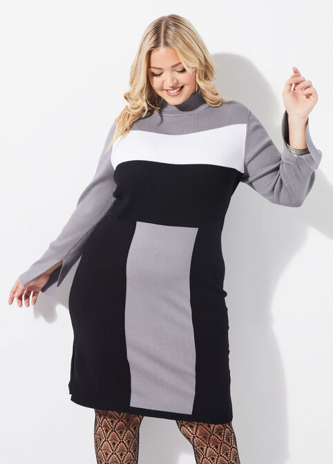 Plus Size Sweater Dress Plus Size Knit Knee Length Dress image