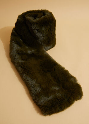 Pull Through Faux Mink Scarf, Green image number 1