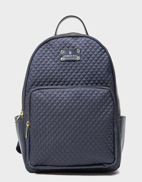London Fog Marian Quilted Backpack, Navy image number 0