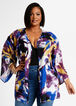Abstract Colorblock Kimono Jacket, Blue Depths image number 0