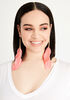 Feather Fringe Earrings, LIVING CORAL image number 1