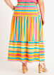 Tie Waist Stripe Maxi Skirt, Geranium Pink image number 1