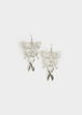 Butterfly And Ribbon Drop Earrings, Silver image number 0