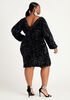 Sequin Embellished Velvet Dress, Black image number 1