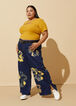 High Rise Floral Wide Leg Jeans, Dk Rinse image number 2