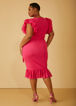 Tiered Tulle Sheath Dress, Pink Peacock image number 1