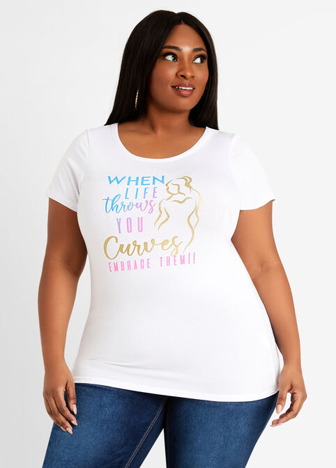 When Life Throws You Curves Tee, White image number 0