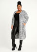Marled Open Front Duster Cardigan, Black White image number 0