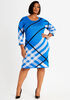 Plaid Bodycon Sweater Dress, Strong Blue image number 0