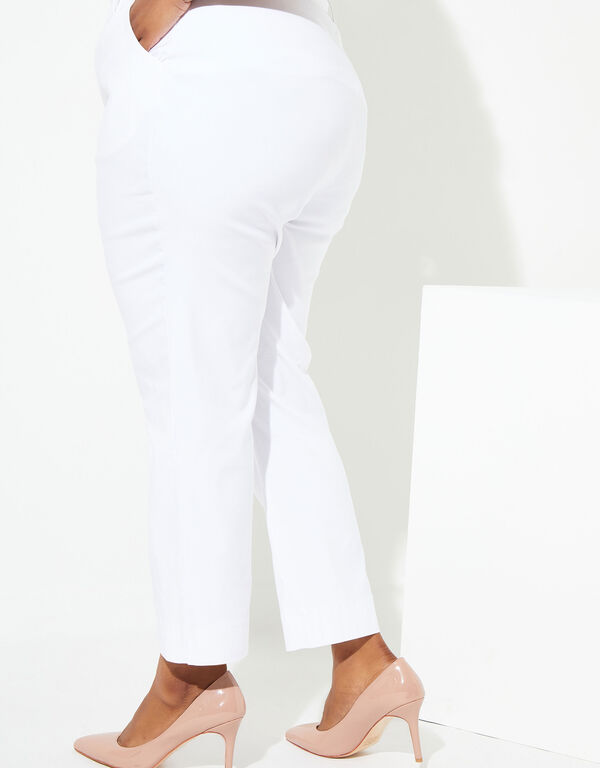 Mid Rise Power Twill Ankle Pants, White image number 1