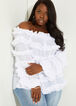 Ruffled Off The Shoulder Top, White image number 0